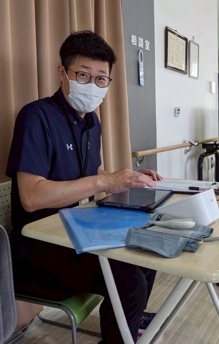 タブレットを使った体力測定の記録